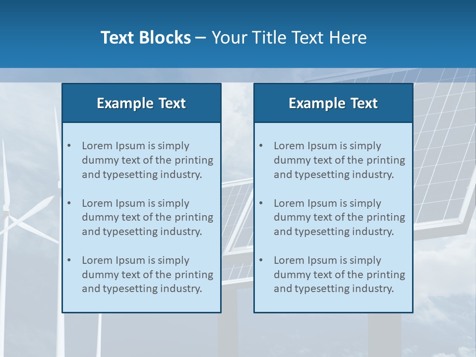 A Solar Panel And Wind Turbines On A Sunny Day PowerPoint Template
