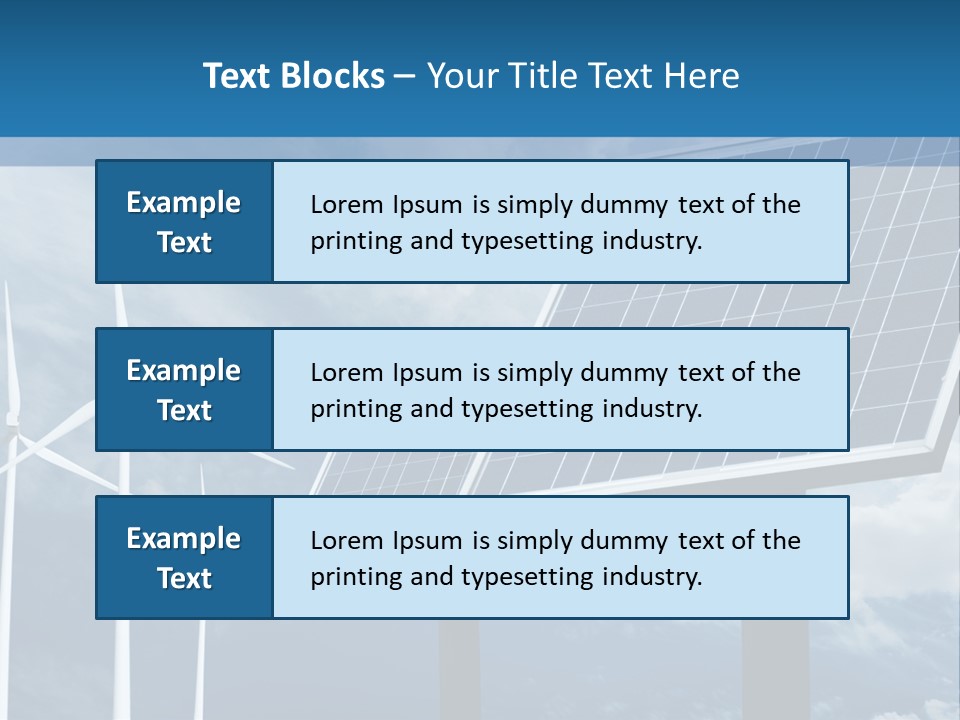 A Solar Panel And Wind Turbines On A Sunny Day PowerPoint Template