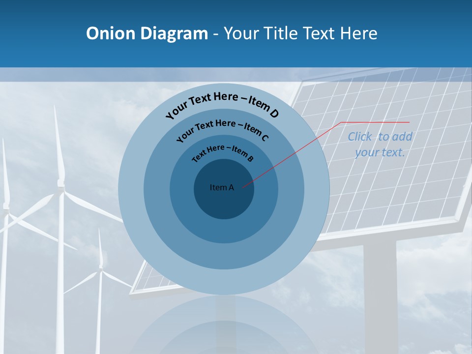 A Solar Panel And Wind Turbines On A Sunny Day PowerPoint Template