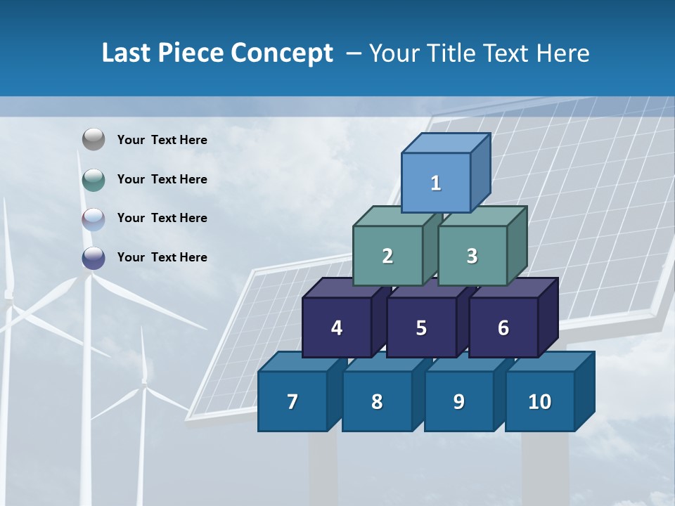 A Solar Panel And Wind Turbines On A Sunny Day PowerPoint Template