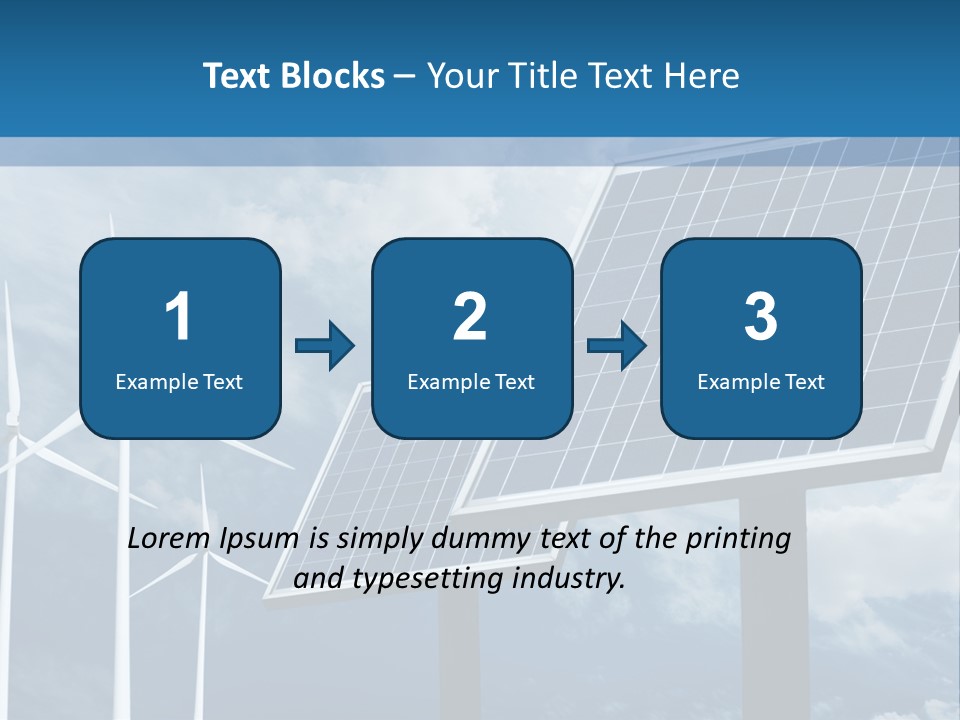 A Solar Panel And Wind Turbines On A Sunny Day PowerPoint Template