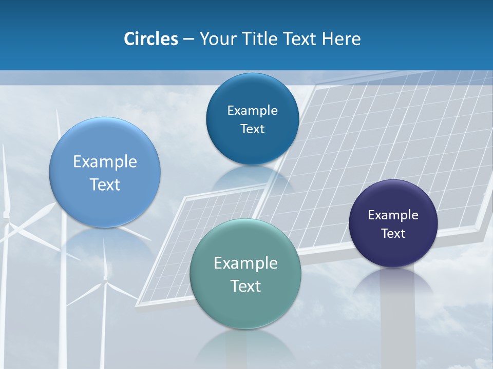 A Solar Panel And Wind Turbines On A Sunny Day PowerPoint Template