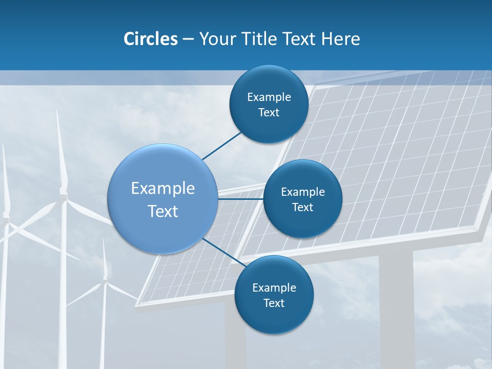 A Solar Panel And Wind Turbines On A Sunny Day PowerPoint Template