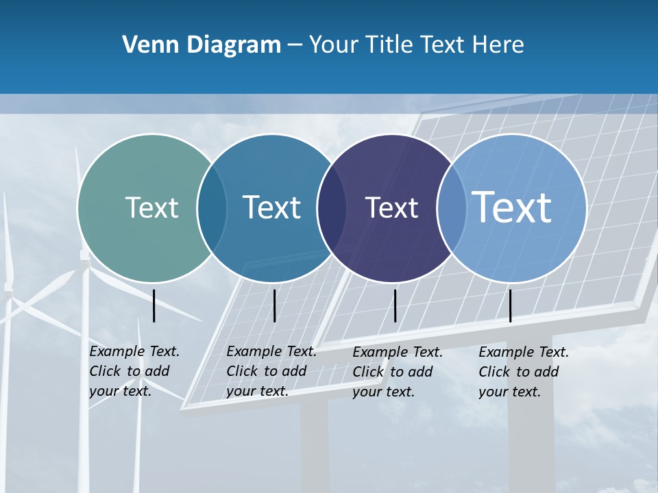 A Solar Panel And Wind Turbines On A Sunny Day PowerPoint Template