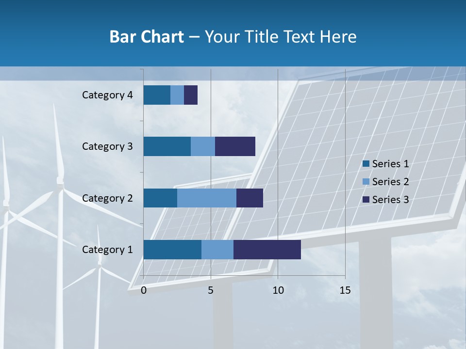 A Solar Panel And Wind Turbines On A Sunny Day PowerPoint Template