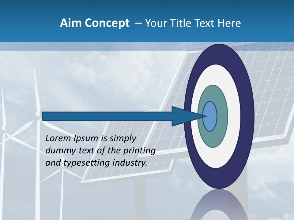 A Solar Panel And Wind Turbines On A Sunny Day PowerPoint Template