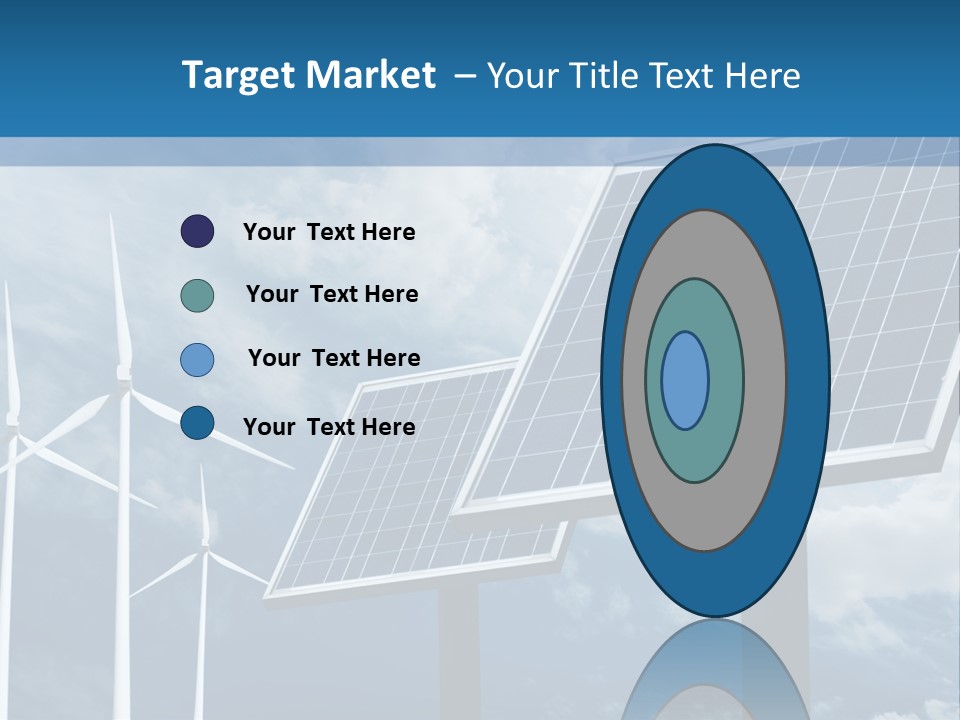 A Solar Panel And Wind Turbines On A Sunny Day PowerPoint Template