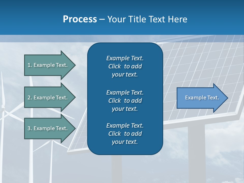 A Solar Panel And Wind Turbines On A Sunny Day PowerPoint Template