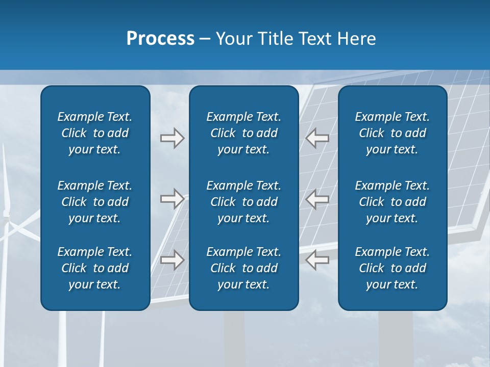 A Solar Panel And Wind Turbines On A Sunny Day PowerPoint Template