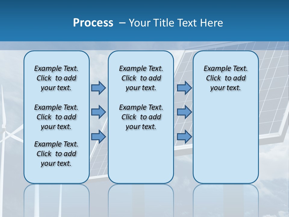 A Solar Panel And Wind Turbines On A Sunny Day PowerPoint Template