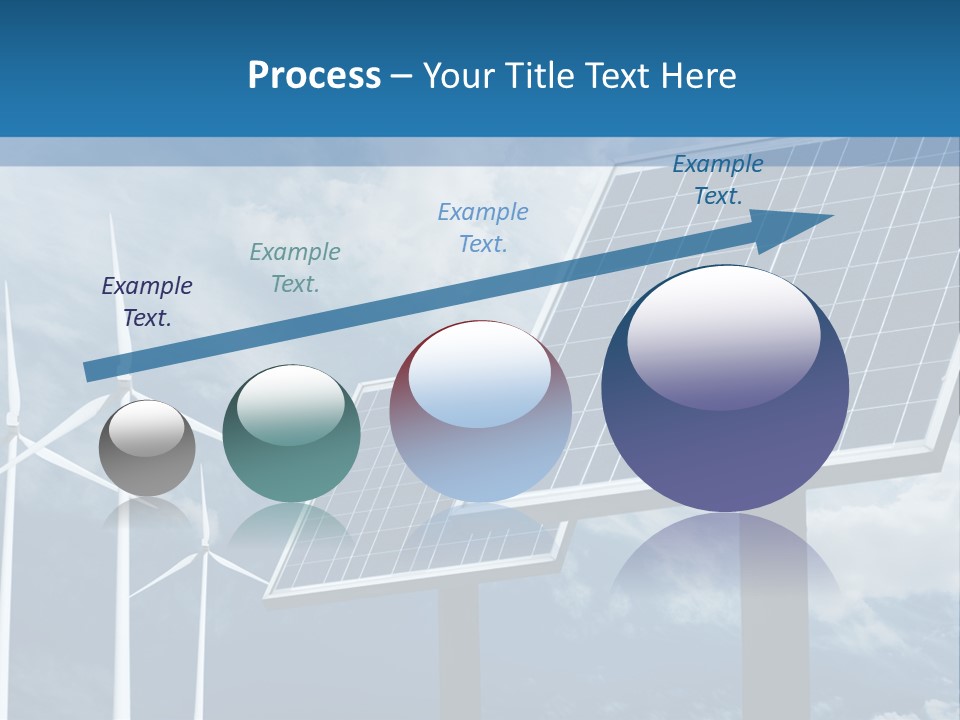 A Solar Panel And Wind Turbines On A Sunny Day PowerPoint Template