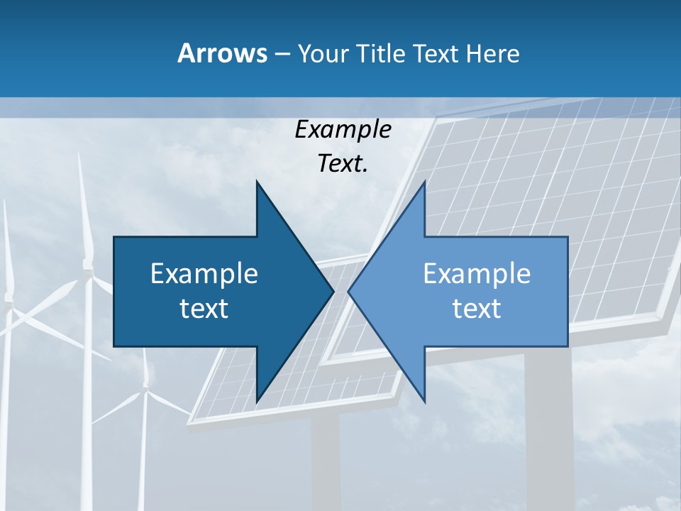 A Solar Panel And Wind Turbines On A Sunny Day PowerPoint Template