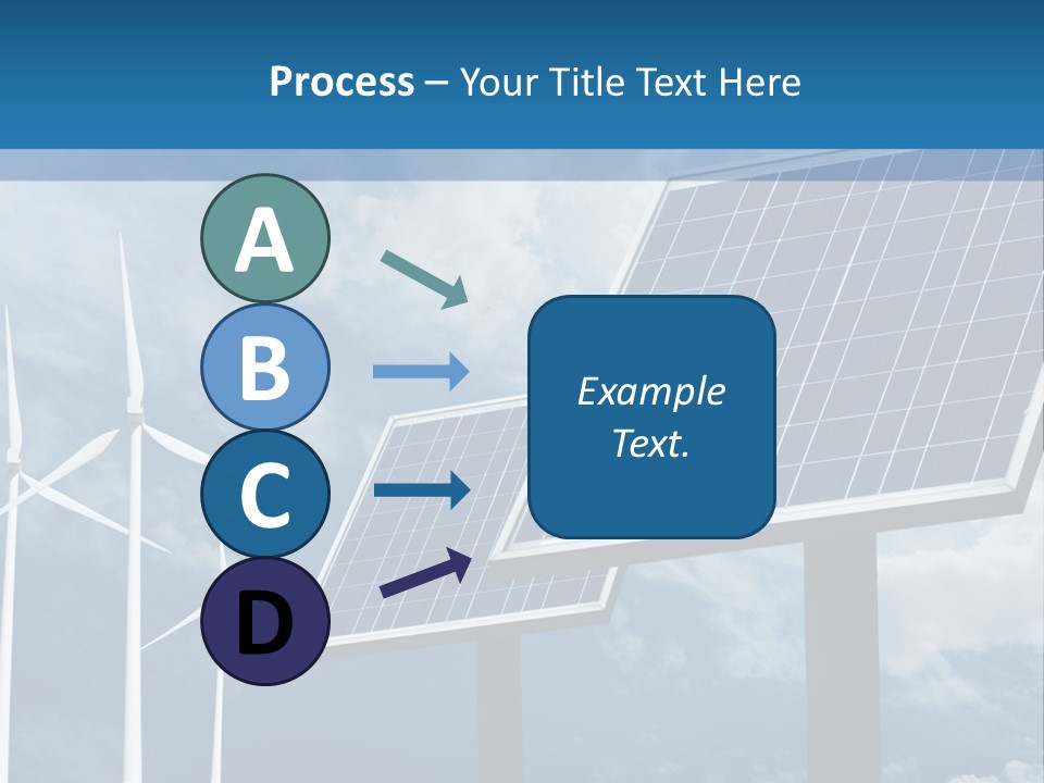 A Solar Panel And Wind Turbines On A Sunny Day PowerPoint Template