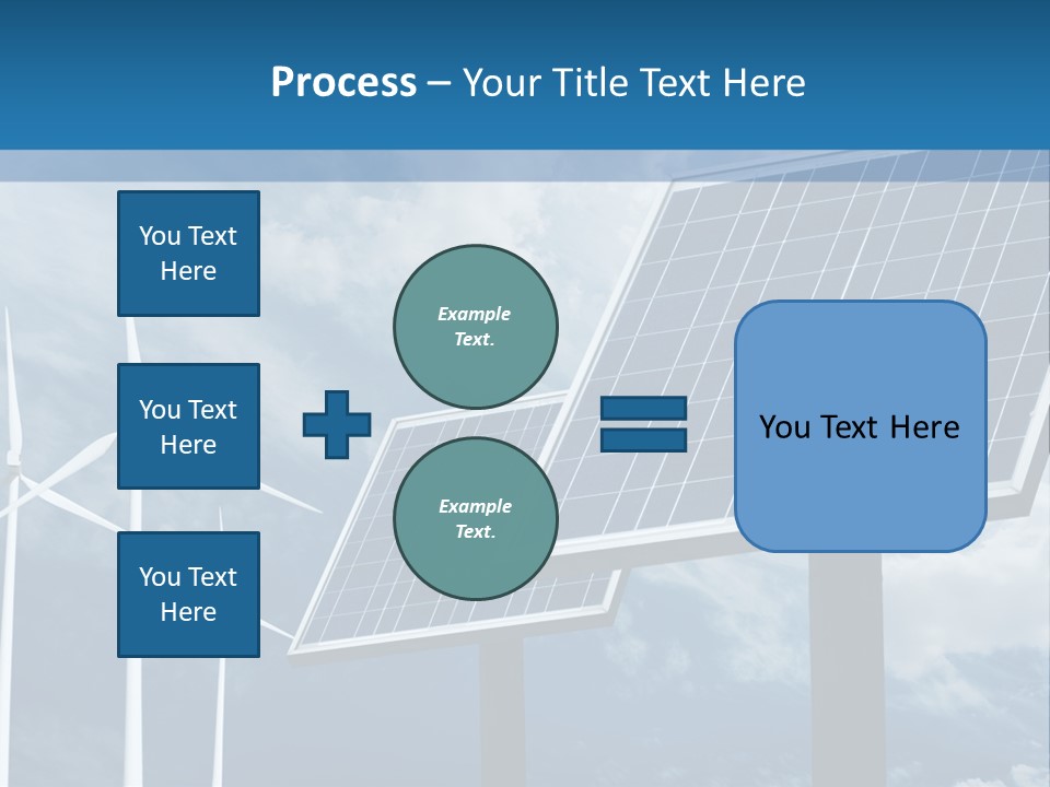 A Solar Panel And Wind Turbines On A Sunny Day PowerPoint Template