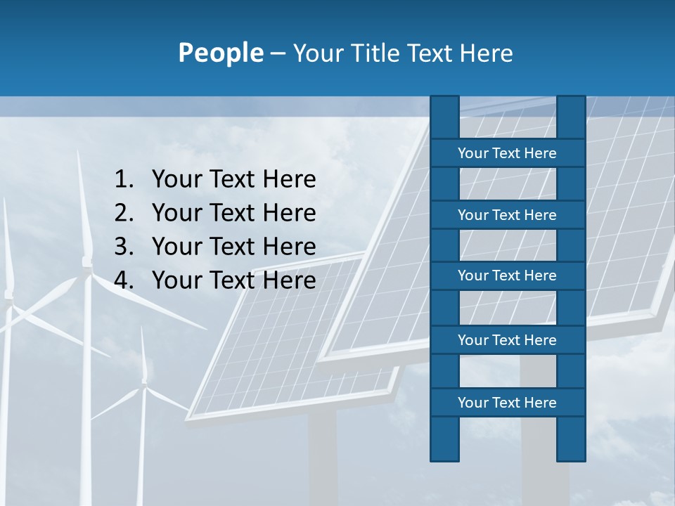 A Solar Panel And Wind Turbines On A Sunny Day PowerPoint Template
