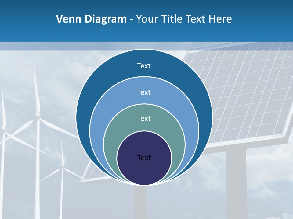 A Solar Panel And Wind Turbines On A Sunny Day PowerPoint Template