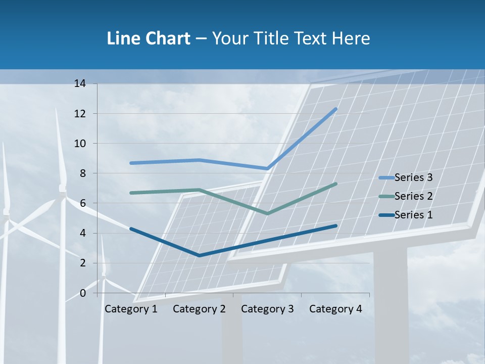 A Solar Panel And Wind Turbines On A Sunny Day PowerPoint Template