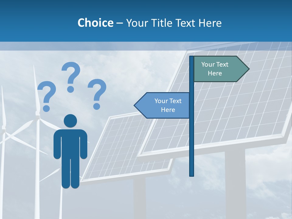 A Solar Panel And Wind Turbines On A Sunny Day PowerPoint Template