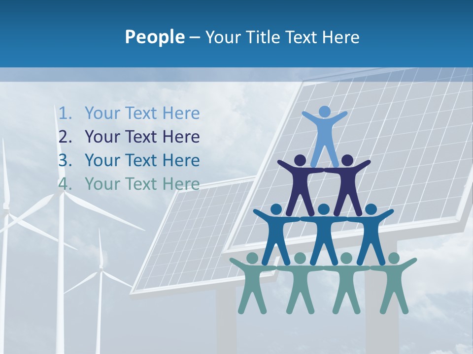 A Solar Panel And Wind Turbines On A Sunny Day PowerPoint Template