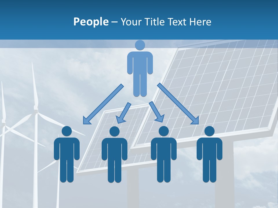 A Solar Panel And Wind Turbines On A Sunny Day PowerPoint Template