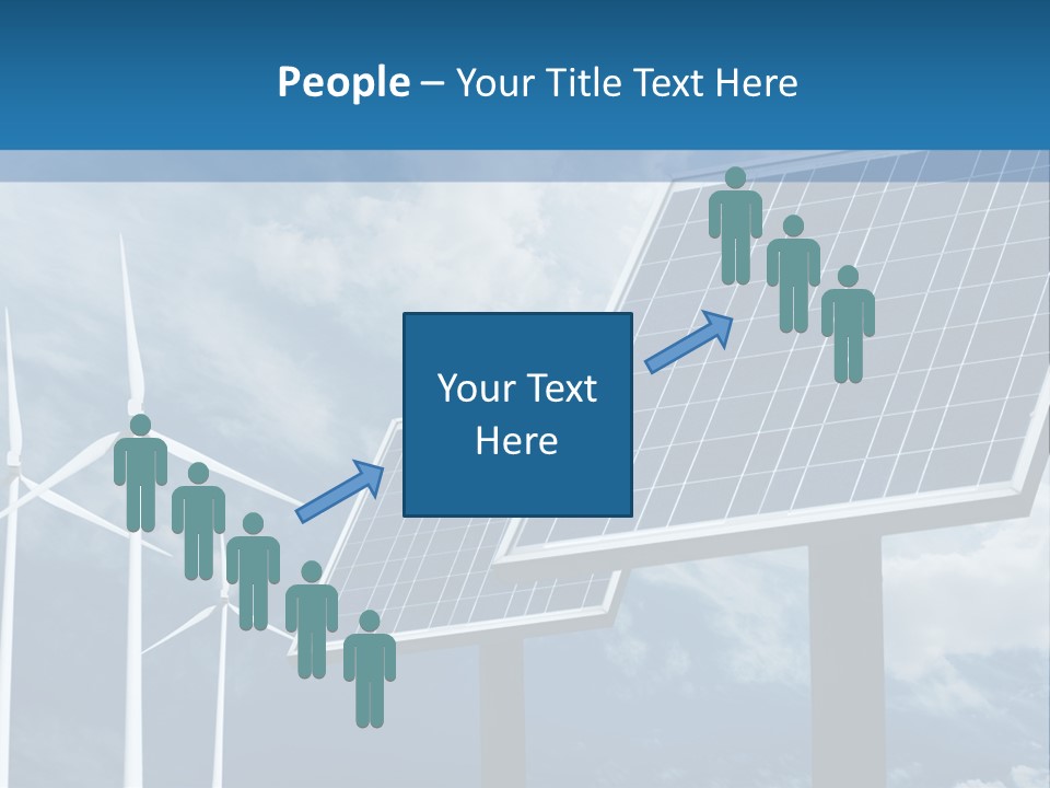 A Solar Panel And Wind Turbines On A Sunny Day PowerPoint Template