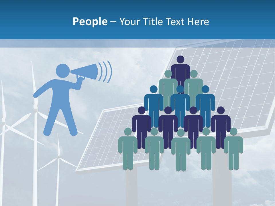 A Solar Panel And Wind Turbines On A Sunny Day PowerPoint Template