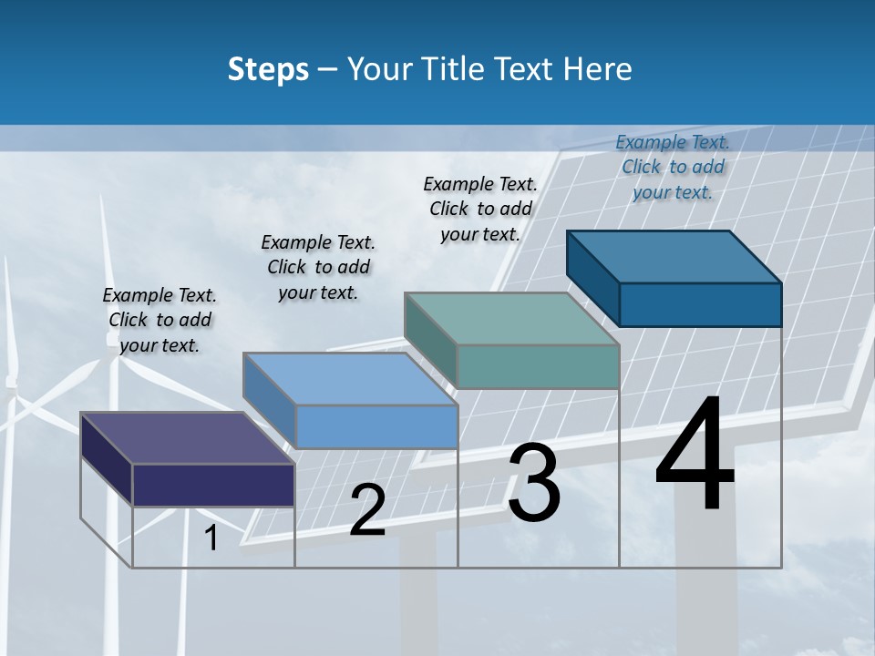 A Solar Panel And Wind Turbines On A Sunny Day PowerPoint Template