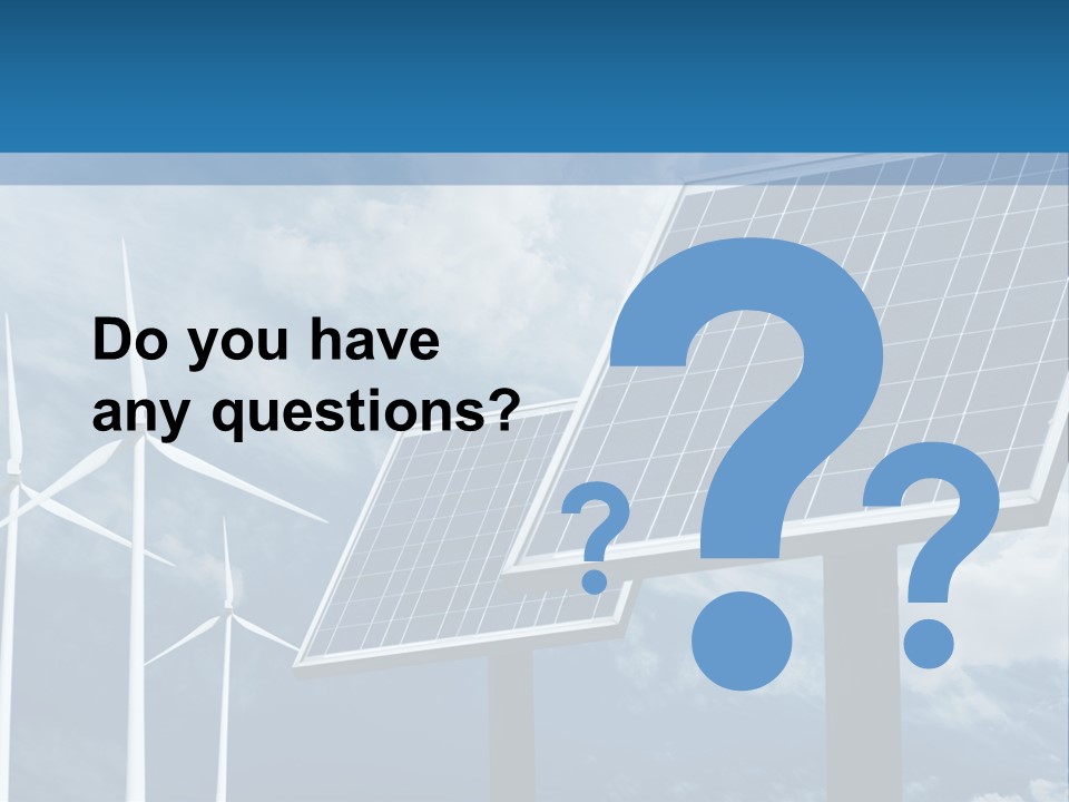 A Solar Panel And Wind Turbines On A Sunny Day PowerPoint Template