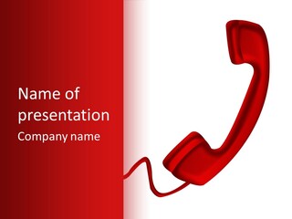 A Red Phone On A White And Red Background PowerPoint Template