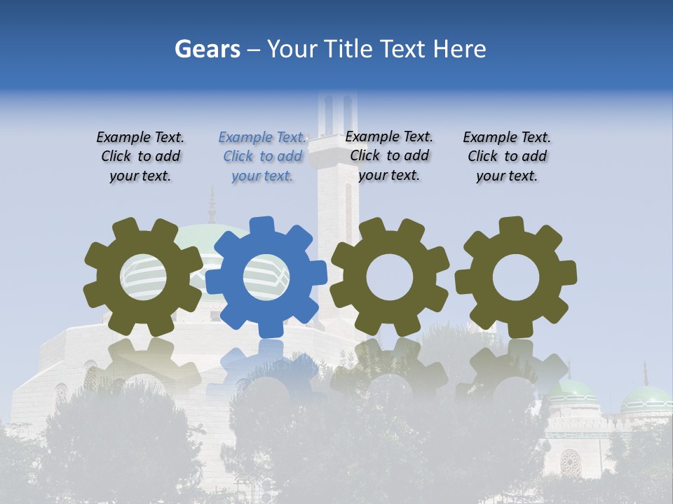 A Large White Building With A Green Dome PowerPoint Template