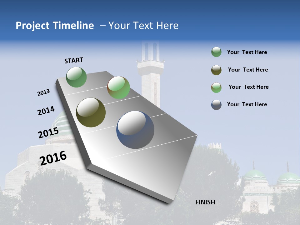 A Large White Building With A Green Dome PowerPoint Template