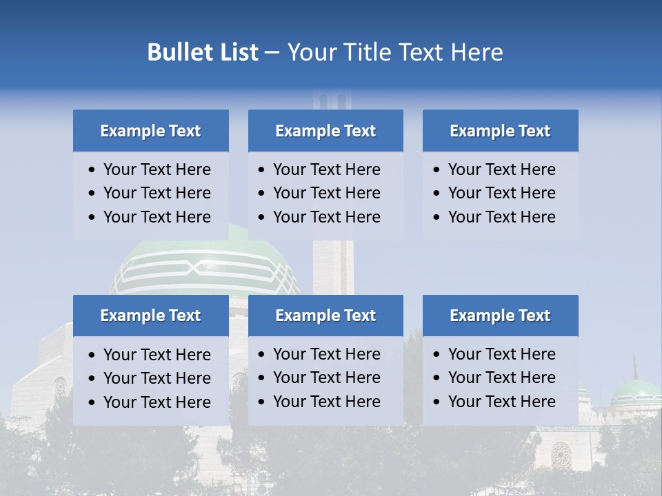 A Large White Building With A Green Dome PowerPoint Template