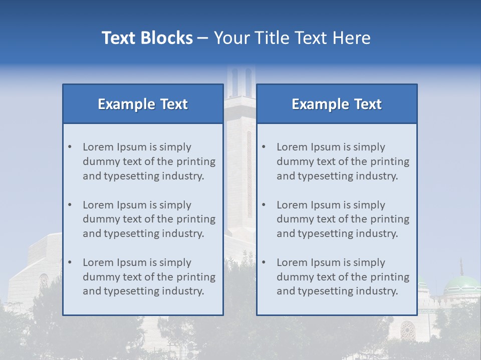 A Large White Building With A Green Dome PowerPoint Template