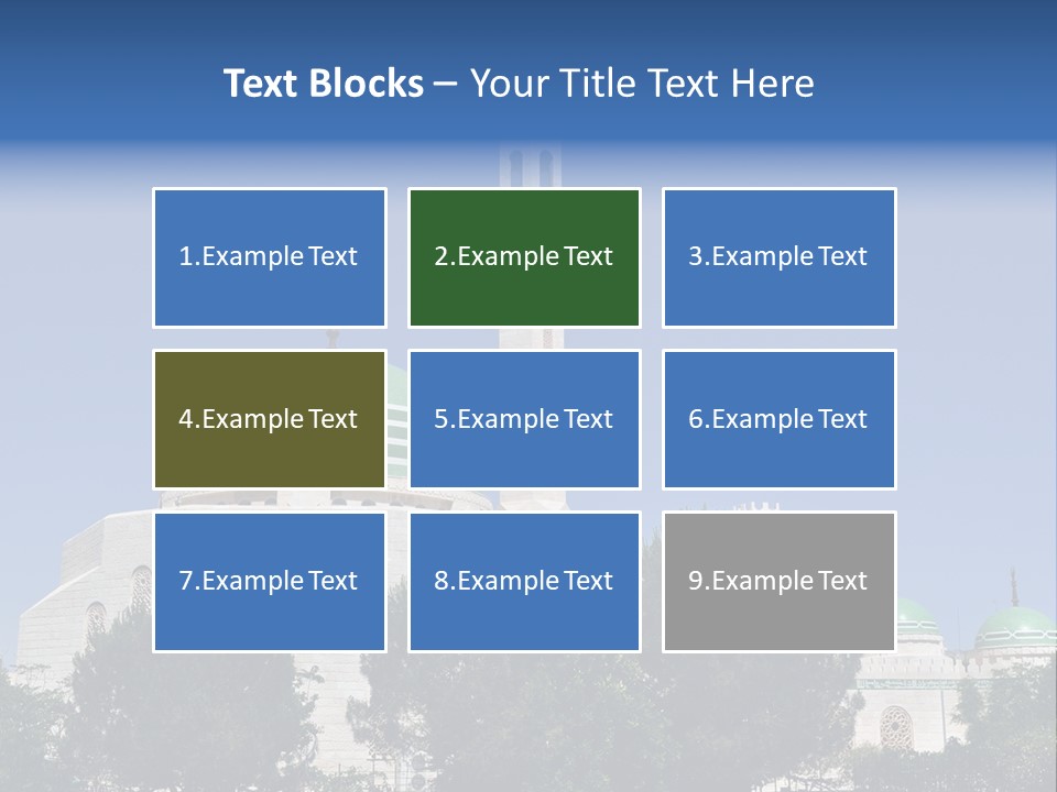 A Large White Building With A Green Dome PowerPoint Template