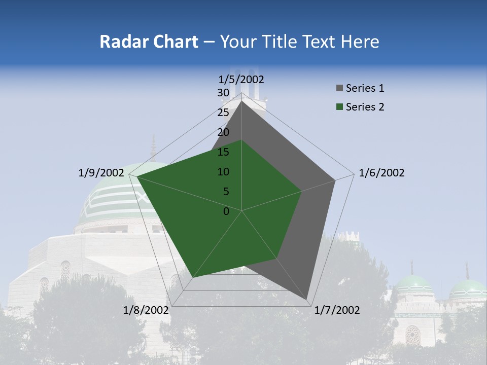 A Large White Building With A Green Dome PowerPoint Template