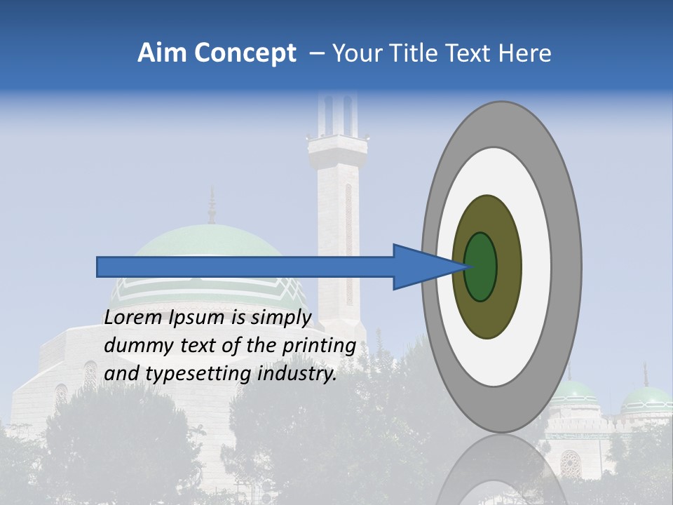 A Large White Building With A Green Dome PowerPoint Template
