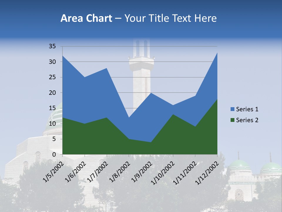 A Large White Building With A Green Dome PowerPoint Template