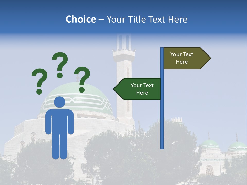 A Large White Building With A Green Dome PowerPoint Template
