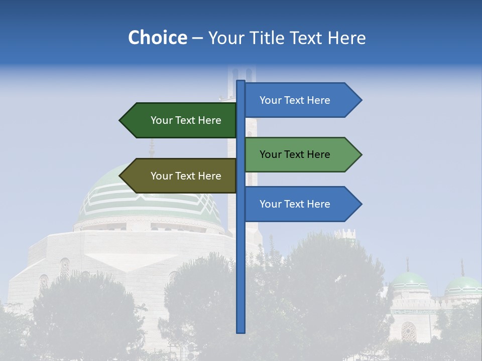 A Large White Building With A Green Dome PowerPoint Template