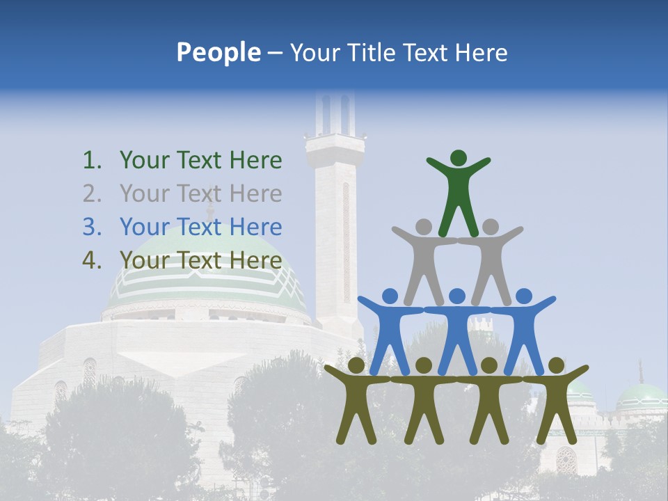 A Large White Building With A Green Dome PowerPoint Template