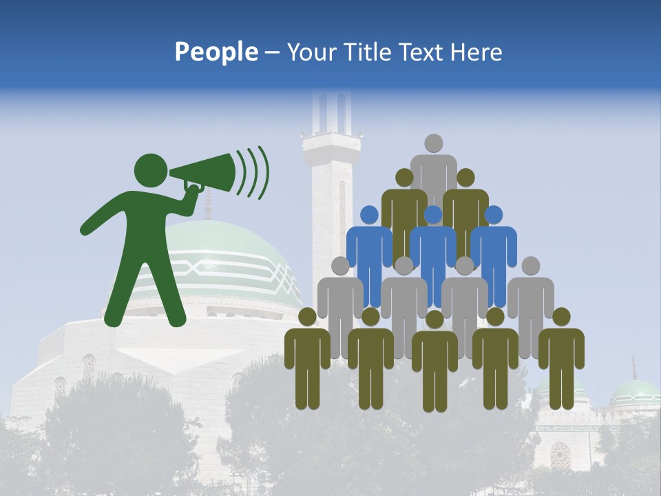 A Large White Building With A Green Dome PowerPoint Template