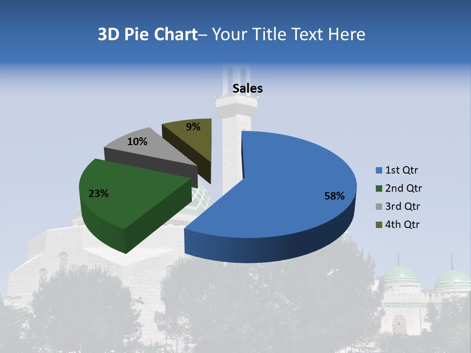 A Large White Building With A Green Dome PowerPoint Template