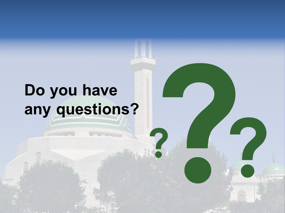 A Large White Building With A Green Dome PowerPoint Template