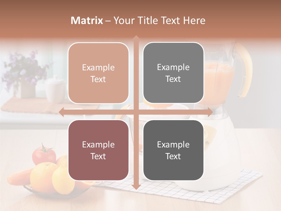 A White Blender Sitting On Top Of A Wooden Table PowerPoint Template