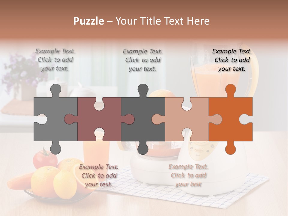 A White Blender Sitting On Top Of A Wooden Table PowerPoint Template