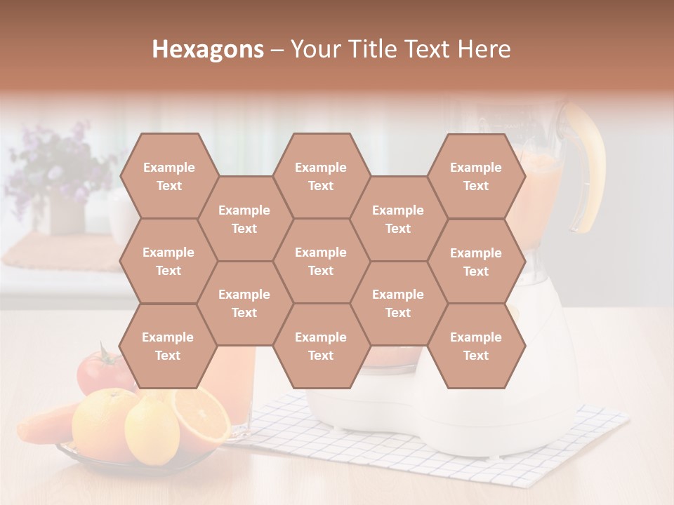 A White Blender Sitting On Top Of A Wooden Table PowerPoint Template