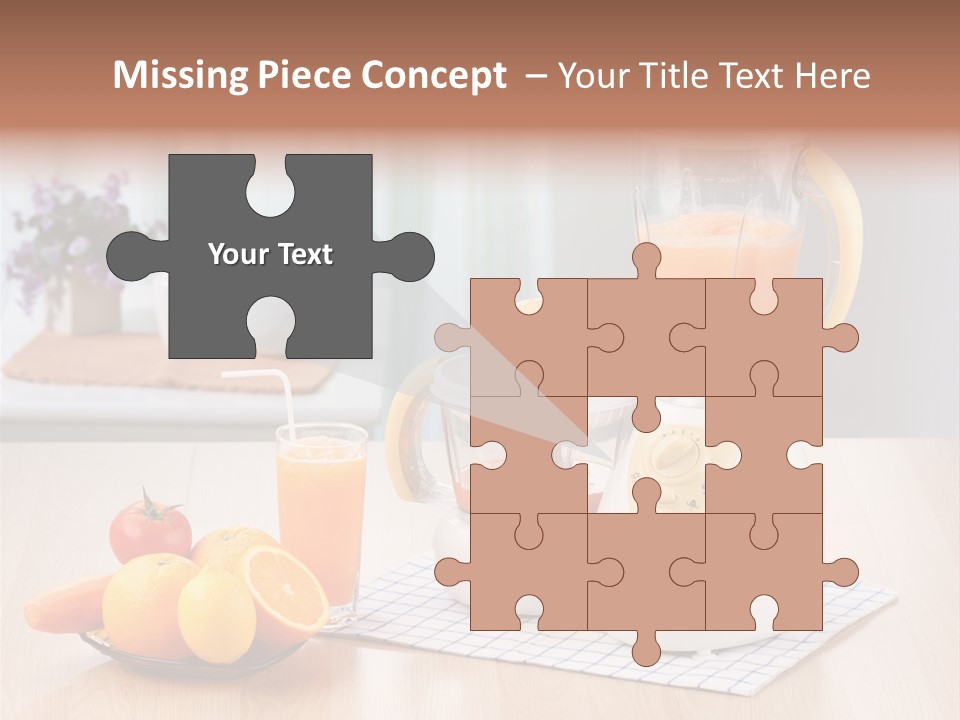 A White Blender Sitting On Top Of A Wooden Table PowerPoint Template