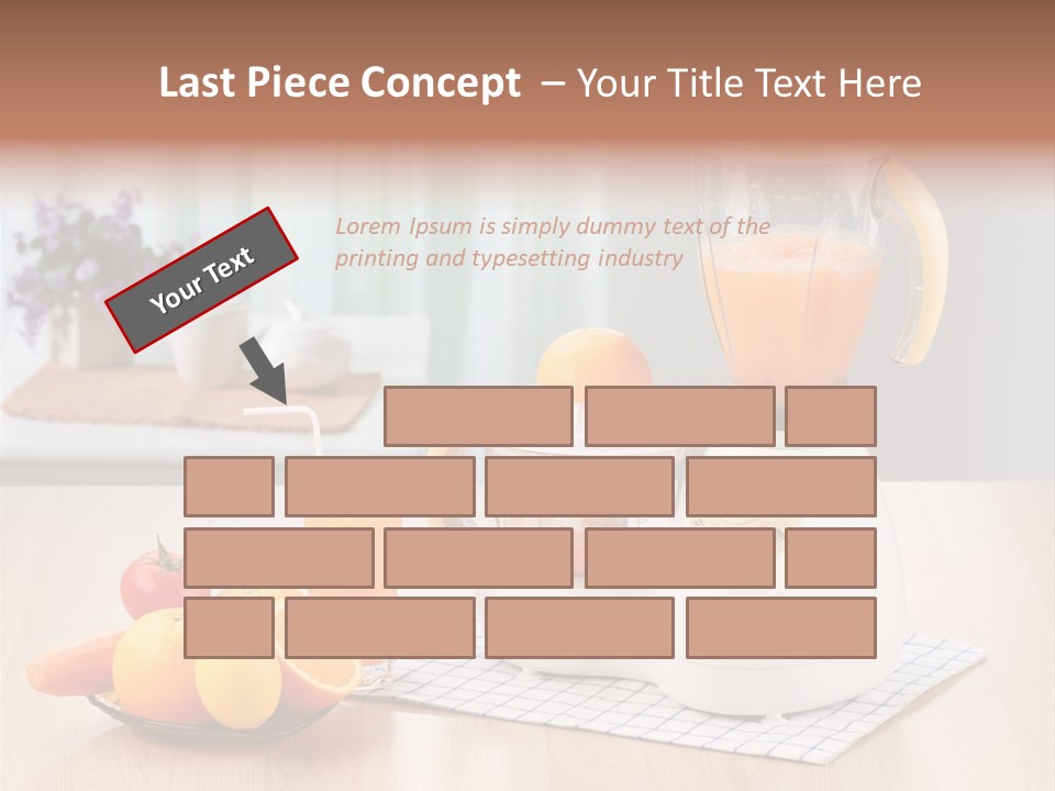 A White Blender Sitting On Top Of A Wooden Table PowerPoint Template