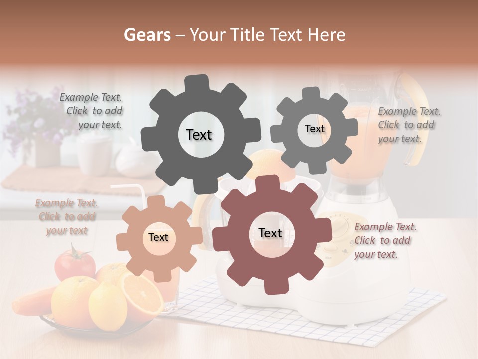 A White Blender Sitting On Top Of A Wooden Table PowerPoint Template