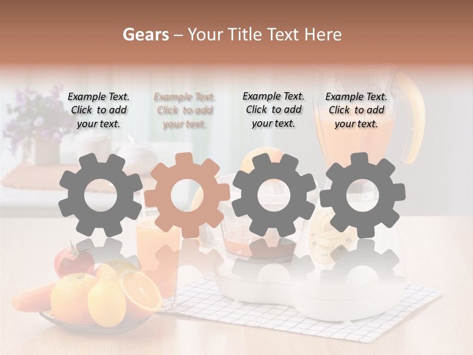 A White Blender Sitting On Top Of A Wooden Table PowerPoint Template